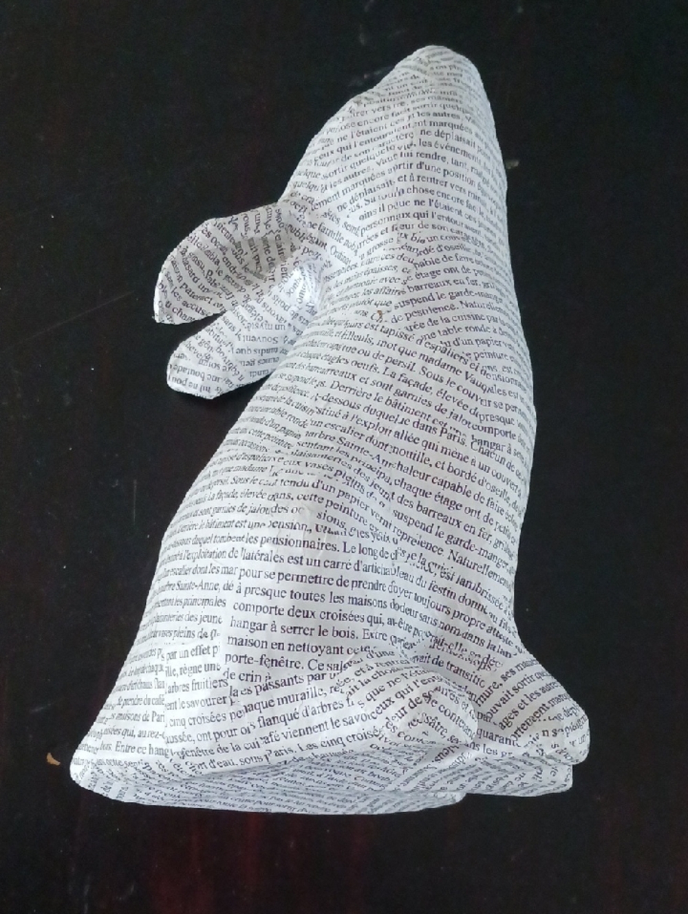 Vintage French Text Papier-mâché Rabbit - Picture 8 of 11